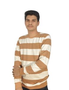 Beige and white striped sweatshirt, 260 GSM China fabric, available in sizes M, L, XL - Heaven Wear